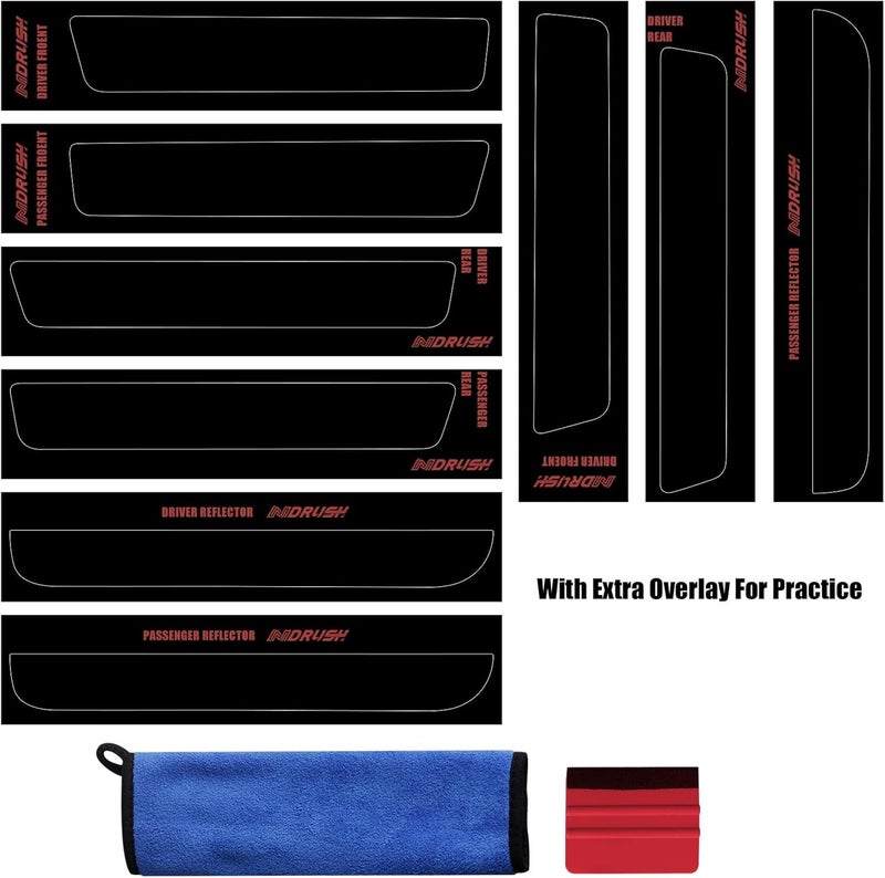 NDRUSH Blackout Side Marker Lights & Reflectors Vinyl Tint Film, Precut Overlay, Sidemarker Wrap Covers Compatible with Dodge Challenger 2015-2021 - Image 5