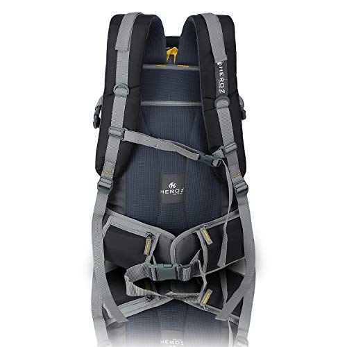 HEROZ Hammer Unisex Nylon 45 L Travel Laptop Backpack Water Resistant Slim Durable Fits Up to 17.3 Inch Laptop Notebook (ALL) (Grey & Black) - Image 4