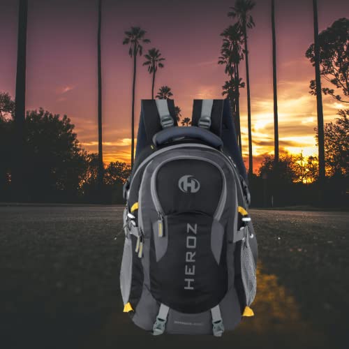 HEROZ Hammer Unisex Nylon 45 L Travel Laptop Backpack Water Resistant Slim Durable Fits Up to 17.3 Inch Laptop Notebook (ALL) (Grey & Black) - Image 3