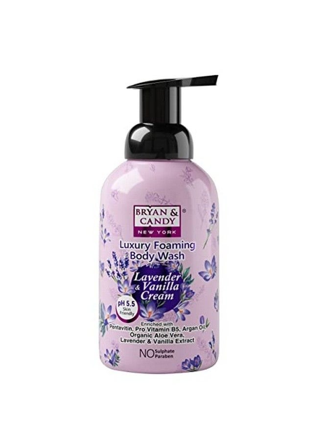 BRYAN & CANDY Lavender & Vanilla Cream Luxury Foaming Body Wash With Pentavitinpro Vit B5Argan Oillavender & Vanilla Extractskin Friendly Ph 5.5 All Skin Types 400 Ml  - Image 1