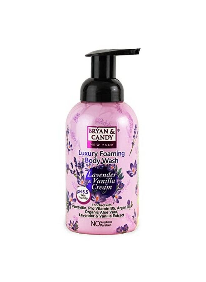 BRYAN & CANDY Lavender & Vanilla Cream Luxury Foaming Body Wash With Pentavitinpro Vit B5Argan Oillavender & Vanilla Extractskin Friendly Ph 5.5 All Skin Types 400 Ml  - Image 2