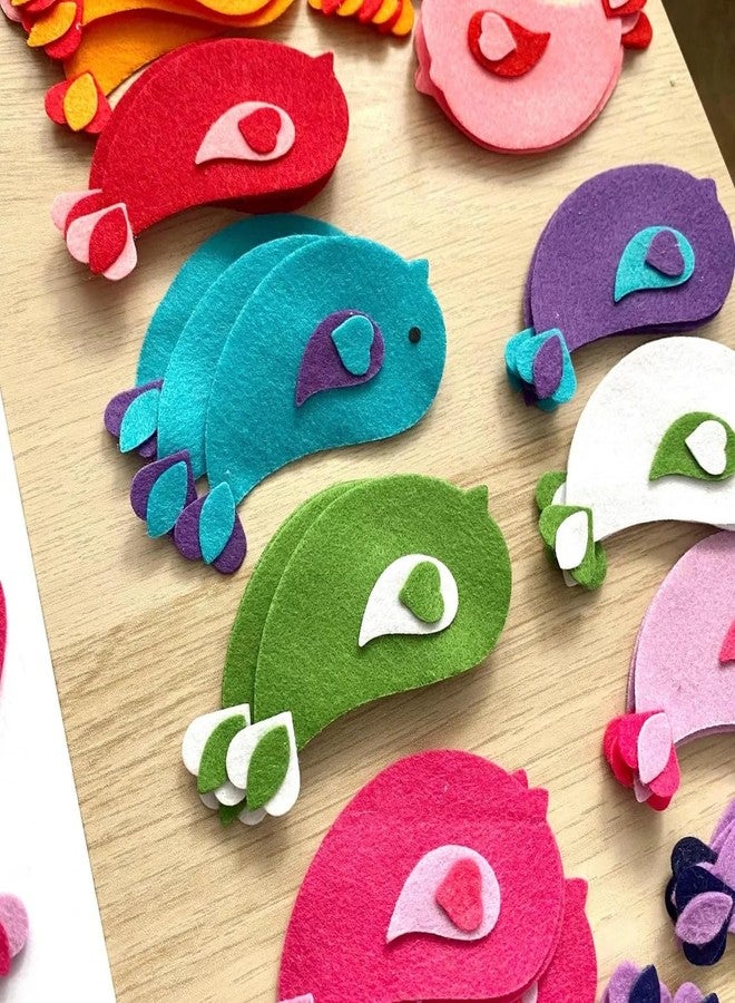 Curious Button Pack of 18 Felt Bird Die Cuts - 3x1 Inch Colorful Scandi Bird Shapes | Craft Embellishments for Card Making, Scrapbooking, Sewing, Embroidery & DIY Décor | Soft Felt Appliqué - Image 5