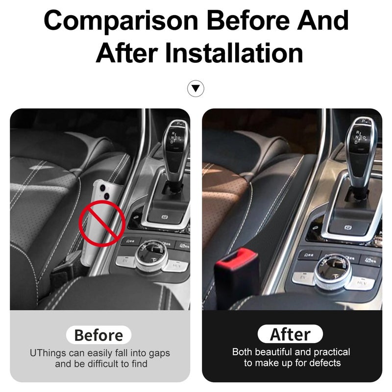 JAGASOL JAGAOSL Car Seat Gap Filler, Universal Fits Car SUV Truck PU Leather Crevice Blocker, Between Seat and Center Console, Stops Cellphone Wallet Keys Coins from Dropping, 2 Pack Black - Image 5