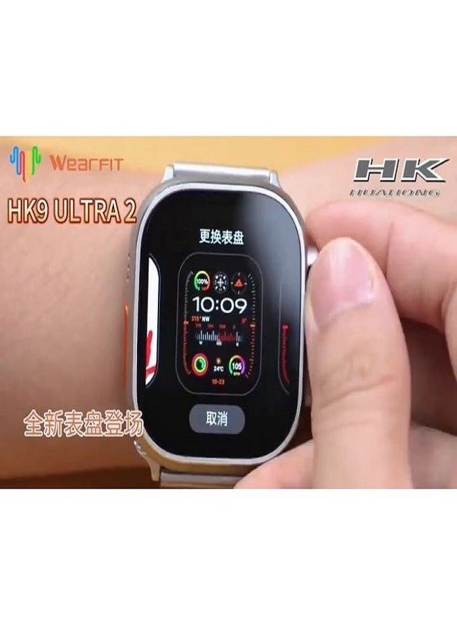 HK9 ULTRA 2 Series 9 Wearfit Pro (2024) SmartWatch 2.12 Inch SUPER AMOLED Display 480X320 Open AI Chat GPT GPS NFC Bluetooth V5 Call Wireless Charger
