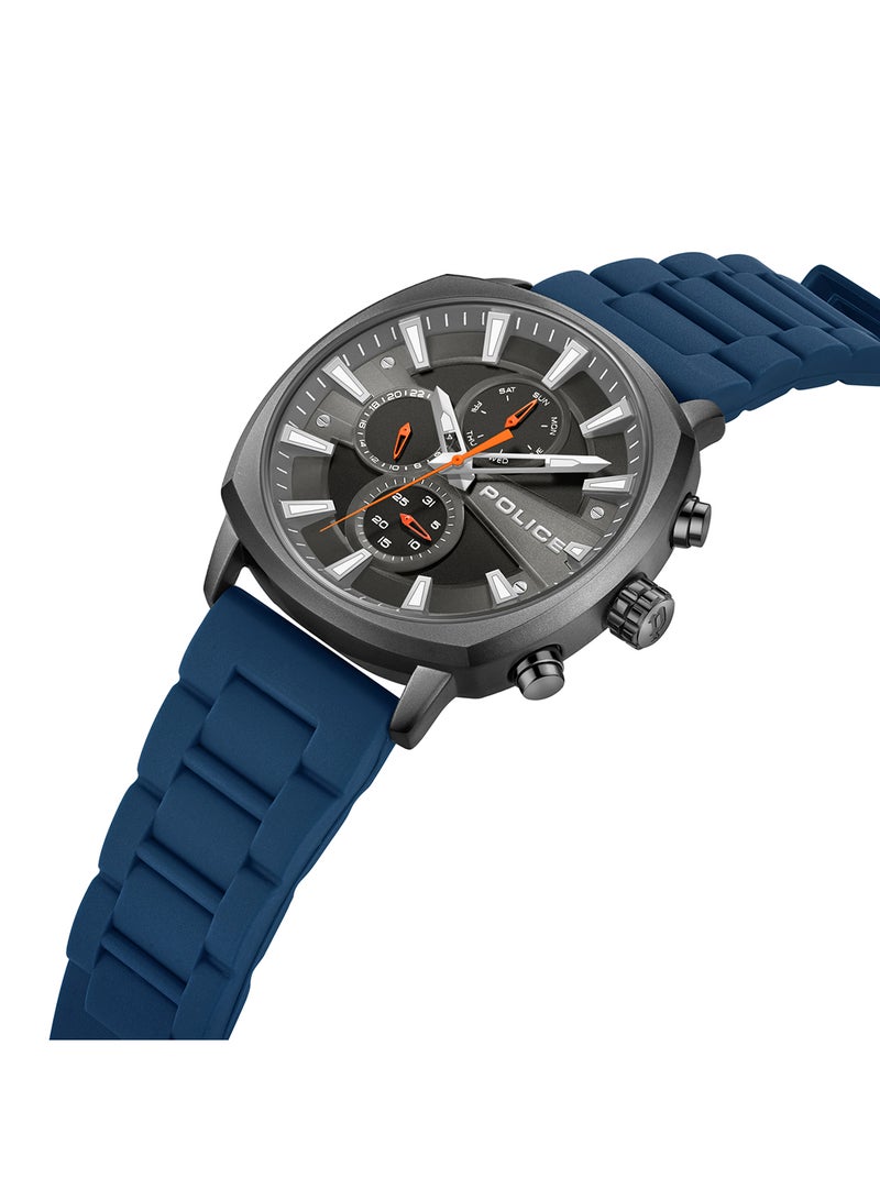 POLICE Men Translucent Black Dial Silicone Strap Automatic Watch for Men, 44mm - Image 2