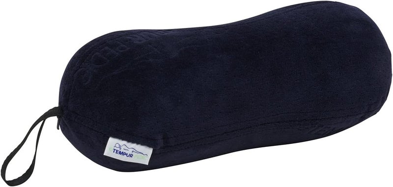 Tempur-Pedic All-Purpose Memory Foam Travel Pillow, Peanut-Shaped Lumbar Pillow for Neck and Back Pressure Relief, Navy - Image 1