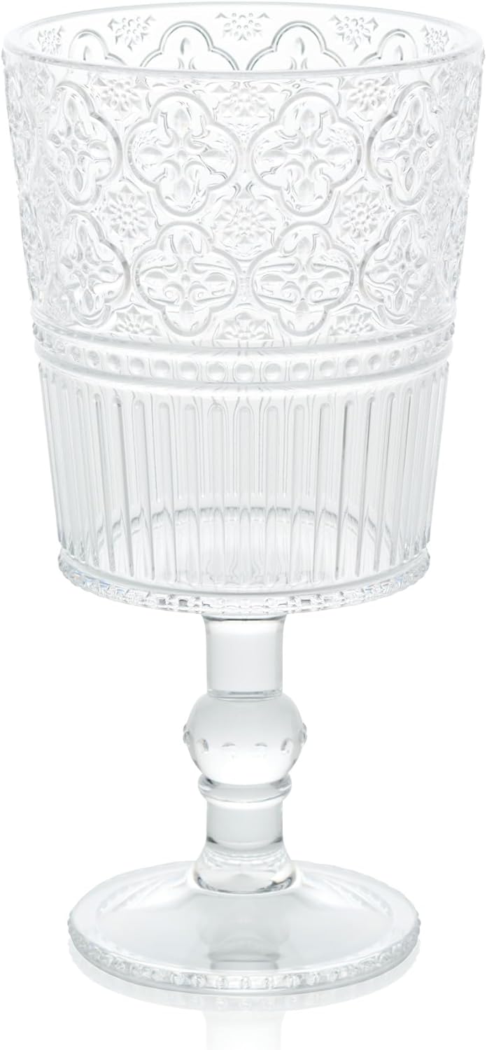 Certified International Certified International Victoria Clear Set of 6 Premium Acrylic All Purpose Goblet 35x35x7 14oz  Unbreakable Drinkware with Elegant Embossed Design Perfect for Everyday Use  Entertaining  - Image 2