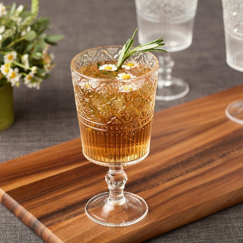 Certified International Certified International Victoria Clear Set of 6 Premium Acrylic All Purpose Goblet 35x35x7 14oz  Unbreakable Drinkware with Elegant Embossed Design Perfect for Everyday Use  Entertaining  - Image 4