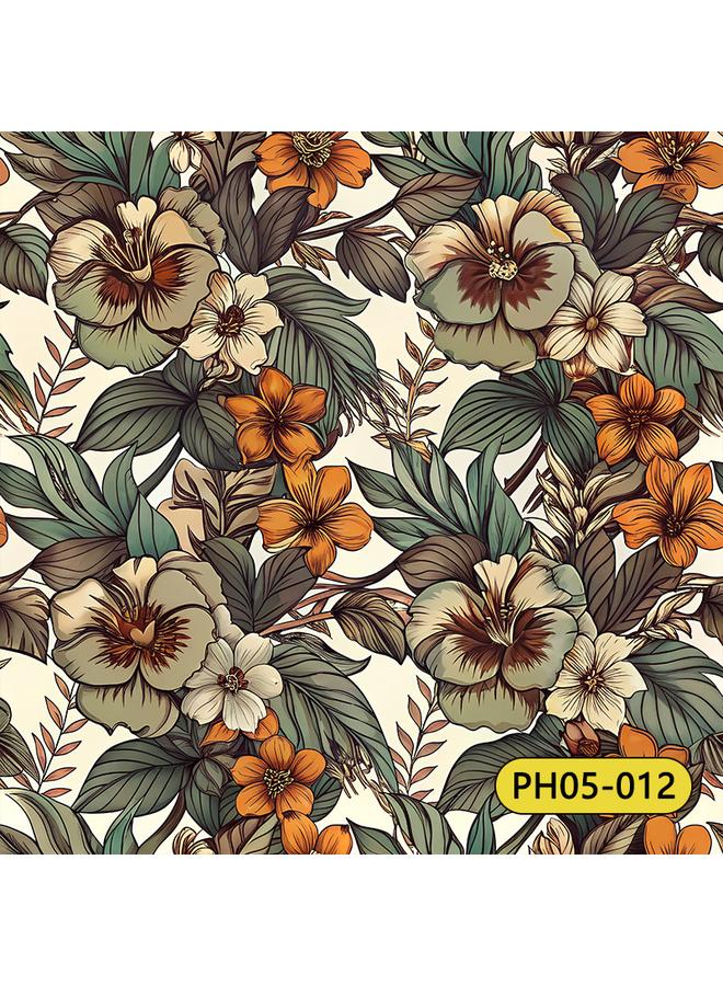 Bluejw Retro Plant Flower Wallpaper TV Background Wall High-end Furniture Stickers Refurb Stickers Thickened Wallpaper - Image 1