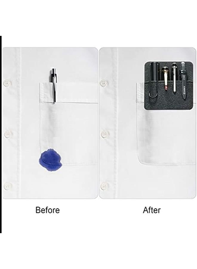 Generic 4Pcs Handmade Leather Pen Pouch Pencil Pocket Holder Organizer Pocket Protector Pen Organizer Pen Pouch Pocket Protector For School Office Hospital Supplies Lab Coats Shirts Pen Note  - Image 3