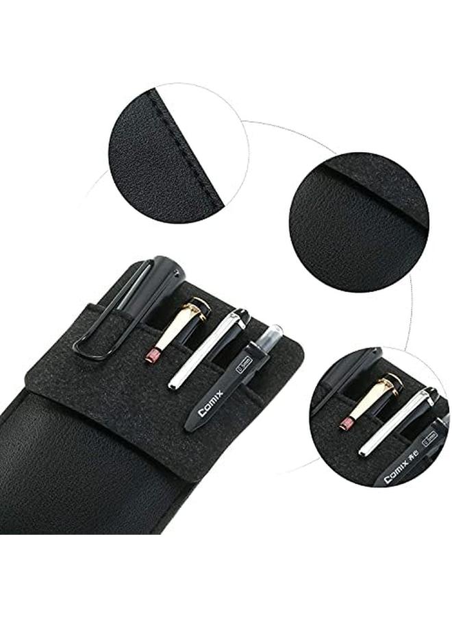 Generic 4Pcs Handmade Leather Pen Pouch Pencil Pocket Holder Organizer Pocket Protector Pen Organizer Pen Pouch Pocket Protector For School Office Hospital Supplies Lab Coats Shirts Pen Note  - Image 2