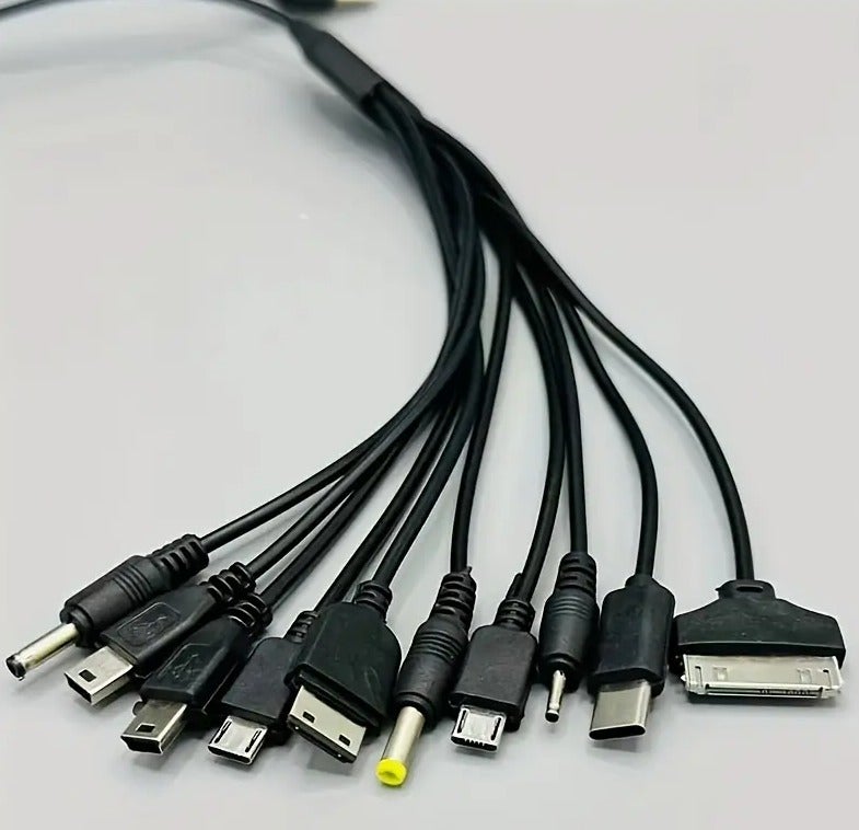 10-in-1 Multifunctional USB Charging Cable with Assorted Charging Heads - Image 1
