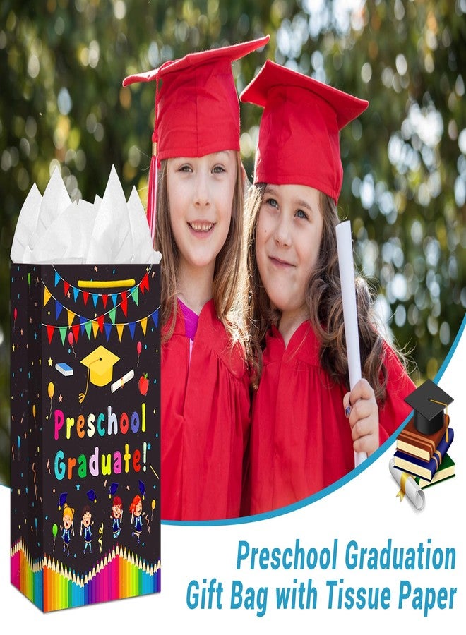 JUESMOS Preschool Graduation Gift Bag with Tissue Paper 13'' Class of 2026 Graduation Gift Bag with Handles for Kids Large Graduations Wrapping Paper Bags for Preschool PreK Boys Girls Party Supplies - Image 2