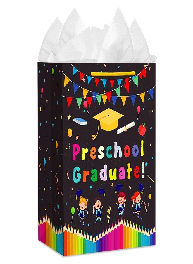 JUESMOS Preschool Graduation Gift Bag with Tissue Paper 13'' Class of 2026 Graduation Gift Bag with Handles for Kids Large Graduations Wrapping Paper Bags for Preschool PreK Boys Girls Party Supplies - Image 1