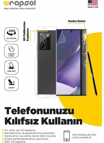 Wrapsol - Oneplus 5 Full Body Screen Protector Front Back Side Impact Absorbing Polyurethane Film - Image 1