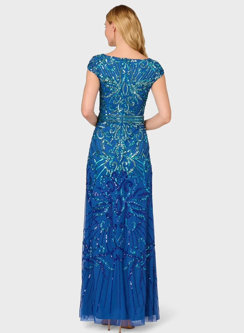 Adrianna Papell Sequin Embellished Gown