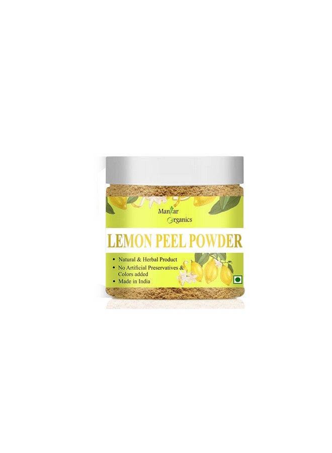 ManHar Organics Pure Lemon Peel Powder for Face Pack, Scrubbing, Exfoliation Skin Care Mask Jar 100gm- Nimbu Chilka Powder | Citrus Limon | With Vitamin C - Image 1
