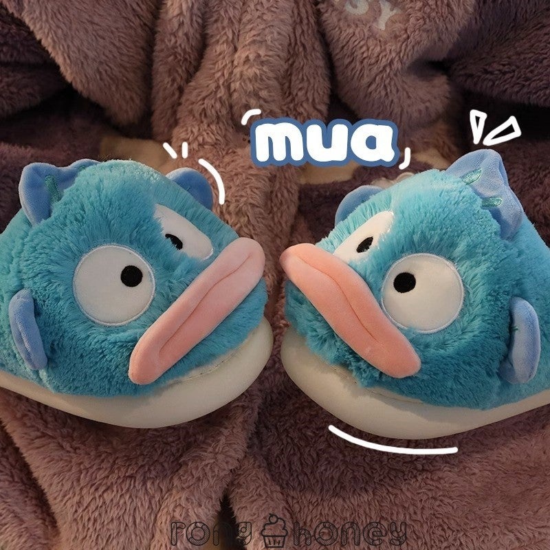 German Cotton Slippers Couple Moon Shoes Winter Clown Fish Cotton Slippers Women'S Home Indoor Slippers Men'S - Image 3