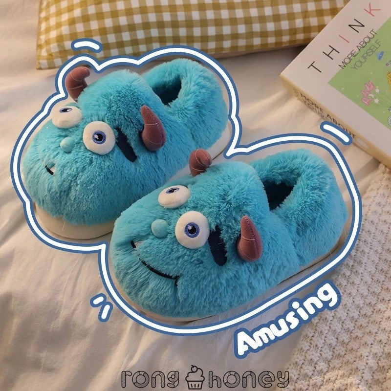 German Cotton Slippers Couple Moon Shoes Winter Clown Fish Cotton Slippers Women'S Home Indoor Slippers Men'S - Image 1