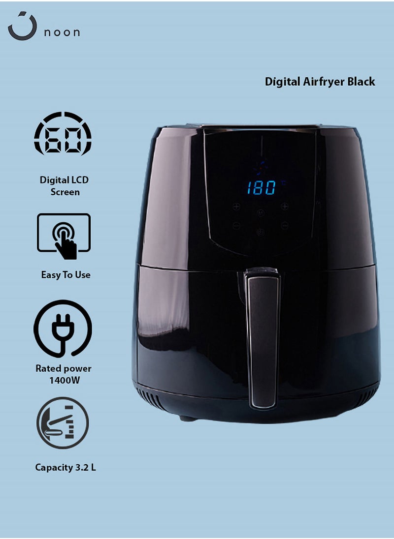 Noon East - Renewed - Airfryer with LCD Display, Non Slip Feet and Overheating Protection - Image 1