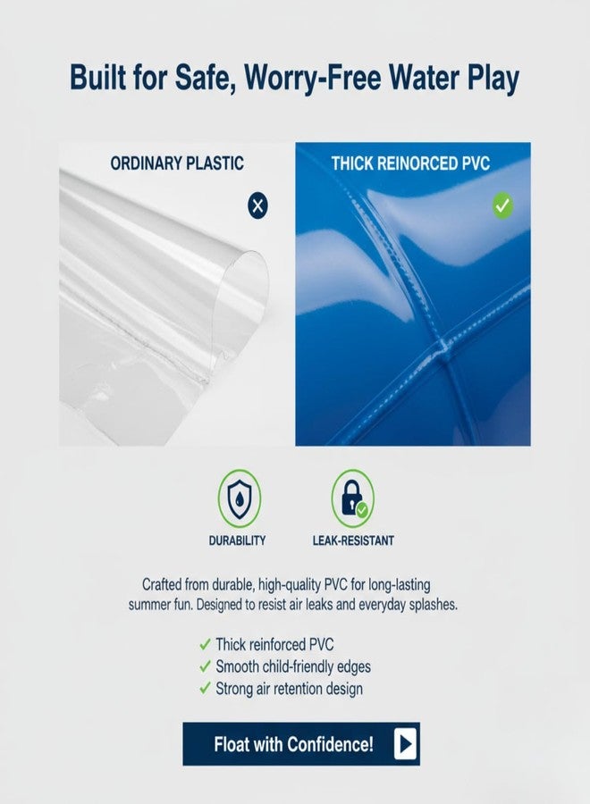 Kevim Kids Inflatable Swim Ring, Blue Jungle Safari Animals Pool Float, 70cm, Durable PVC Swimming Tube for Beach and Pool Fun - Animals Design Ring - Image 3