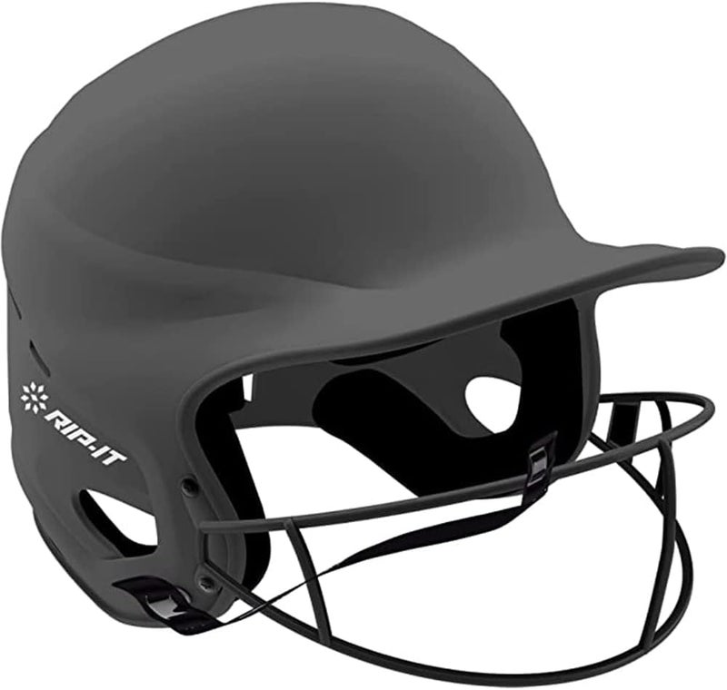 RIPIT Vision Pro Softball Batting Helmet with Face Mask Matte Black ML Lightweight Womens Sport Equipment