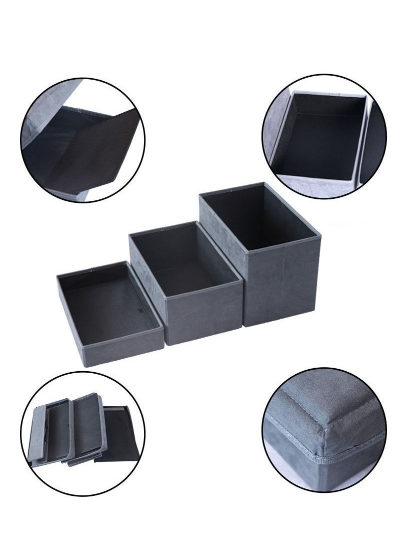 DUNISO - Folding Pet Stairs 3 Steps Foldable Dogs Stair for High beds Pet Storage Stepper Pet Steps for Older Dogs Cats Puppies Injured Dogs Small Dogs (Grey) - Image 1