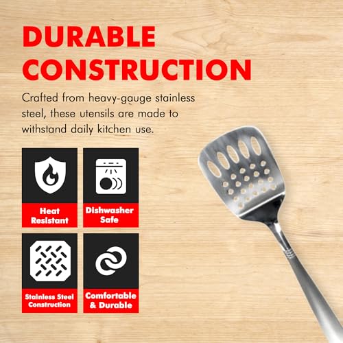 Chef Craft Stainless Steel Slotted Turner - Image 2