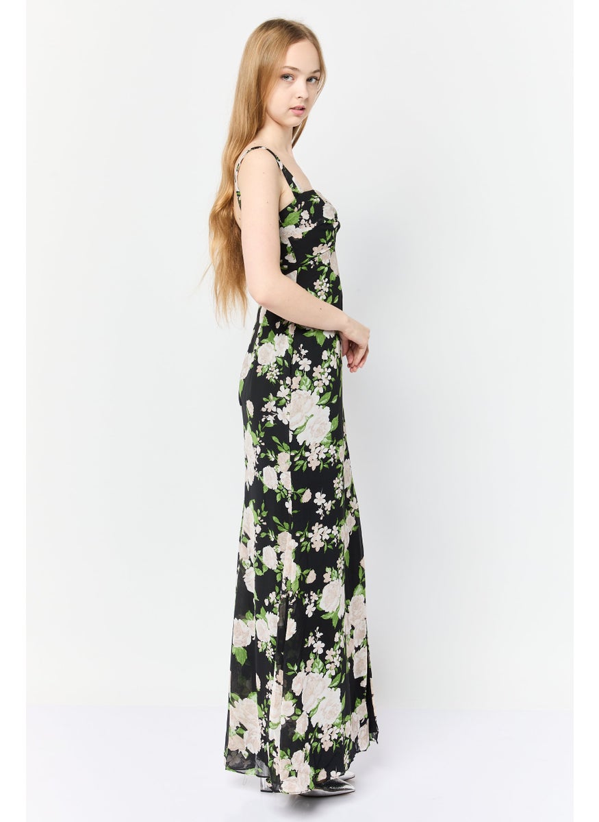 Lulus Women Floral Pattern Maxi Dress, Multicolor  - Image 3