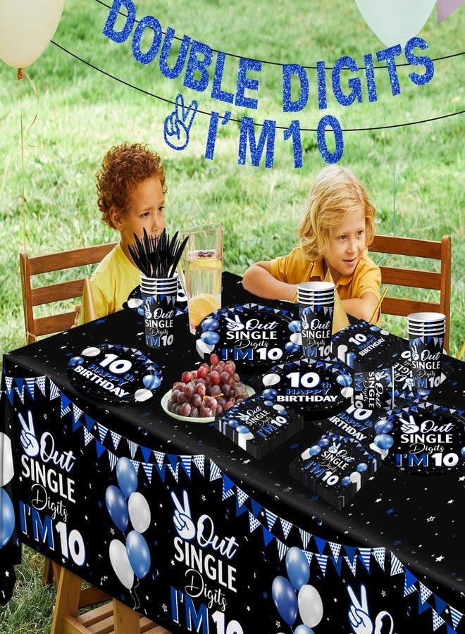Bezkega 142pcs 10th Birthday Decorations for Boys,10 Year Old Birthday Decorations Tableware Double Digits Birthday Boy Plates and Napkins Cups Tablecloth for Boys Birthday Party Decorations - Image 2