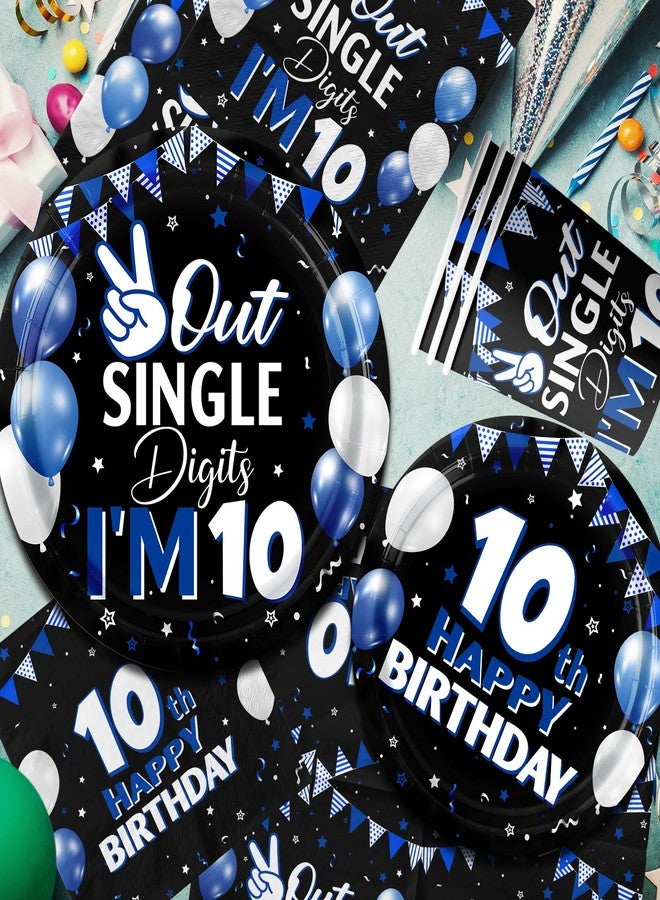 Bezkega 142pcs 10th Birthday Decorations for Boys,10 Year Old Birthday Decorations Tableware Double Digits Birthday Boy Plates and Napkins Cups Tablecloth for Boys Birthday Party Decorations - Image 4