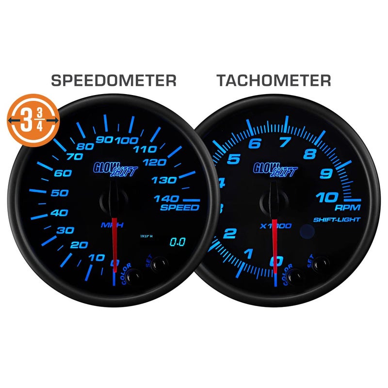 GlowShift 7-Gauge Cluster Package for Chevy C10 (1967-1972) - Black 7 Color Speedometer, Tach, Oil Pressure, Water Temp, Fuel Level, Clock & Volt Gauges - Image 4