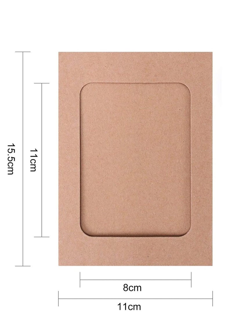 Captaintech Photo Frame 30 Pack Paper 6x4 Set Multiple Photos Picture Mats with Mini Wooden Clips and String Hanging Cardboard for Home Room Wall Decor Diy - Image 5