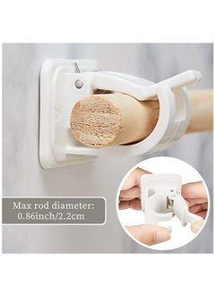 KASTWAVE 8 Pieces Self Adhesive Curtain Rod Bracket Drapery Hook Holders Fixing Rod Holder Curtain Pole Wall Brackets Towel Rod Hooks for Home Bathroom and Hotel Use  - Image 2