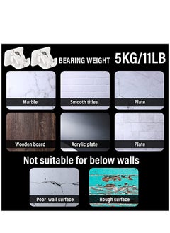KASTWAVE 8 Pieces Self Adhesive Curtain Rod Bracket Drapery Hook Holders Fixing Rod Holder Curtain Pole Wall Brackets Towel Rod Hooks for Home Bathroom and Hotel Use  - Image 5