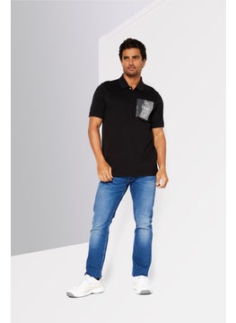 Men Regular Fit Spread Collar Short Sleeves Textured Polo Shirt, Black - pzsku/Z86C18A7454D5F1FF5F80Z/45/_/1737642131/dd1b880b-b5a2-40b2-8076-a1cd2bbbe394