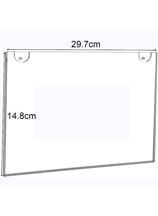 TPGP 6 Pack Acrylic Wall Mount Sign Holder A4 Horizontal - Image 2