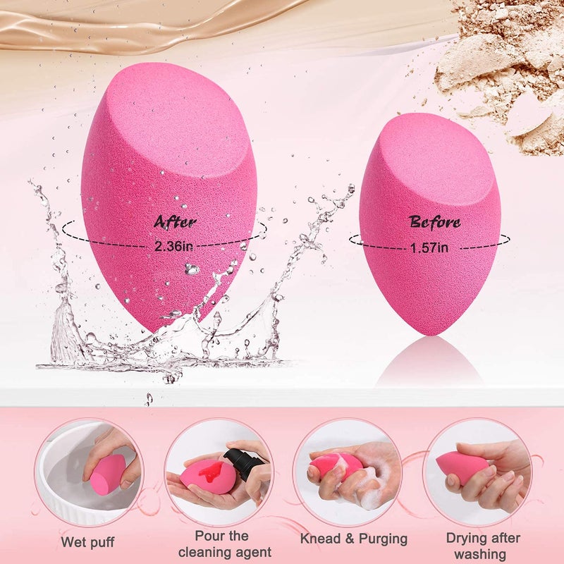 advancedestore Makeup SpongesPack of 1 Blender Beauty Foundation Blending Sponge Professional Beauty Makeup Set for Dry Wet Use Multi colour - Image 5