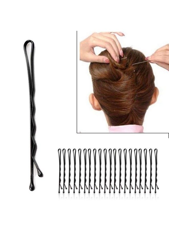 FOK Set Of 50 Pcs (6.7 Cm) Plain Bob Bobby Hair Clip Hair Pins For Girls & Womensblack - Image 4