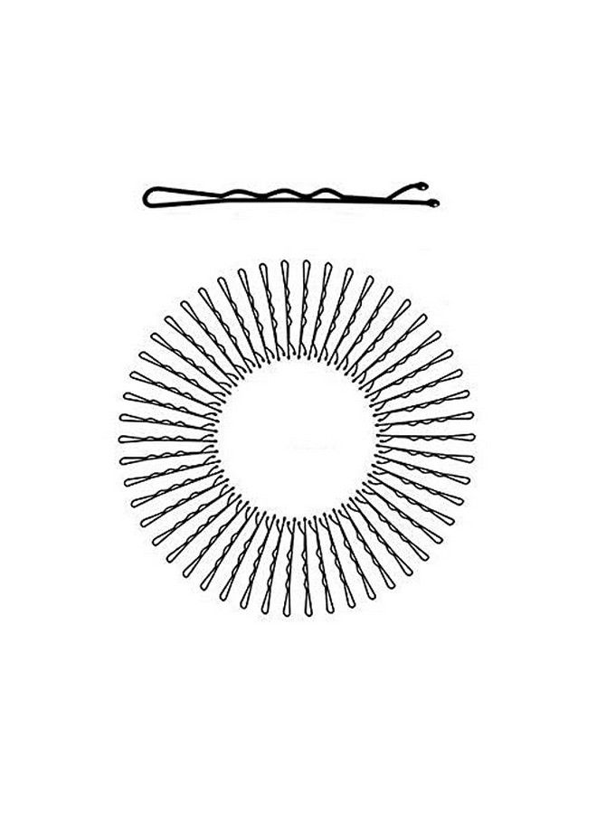 FOK Set Of 50 Pcs (6.7 Cm) Plain Bob Bobby Hair Clip Hair Pins For Girls & Womensblack - Image 1