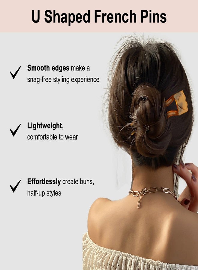 WHAVEL French Hair Pins for Women, Quick & Easy Styling U Shaped Hair Pins - French Twist Hair Accessories for Women, 6 Pack - Image 3