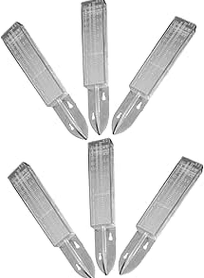 6Pcs Outdoor Rain Gauge Set with Mounting Stakes Weather Resistant Water Measure Tube - Image 1