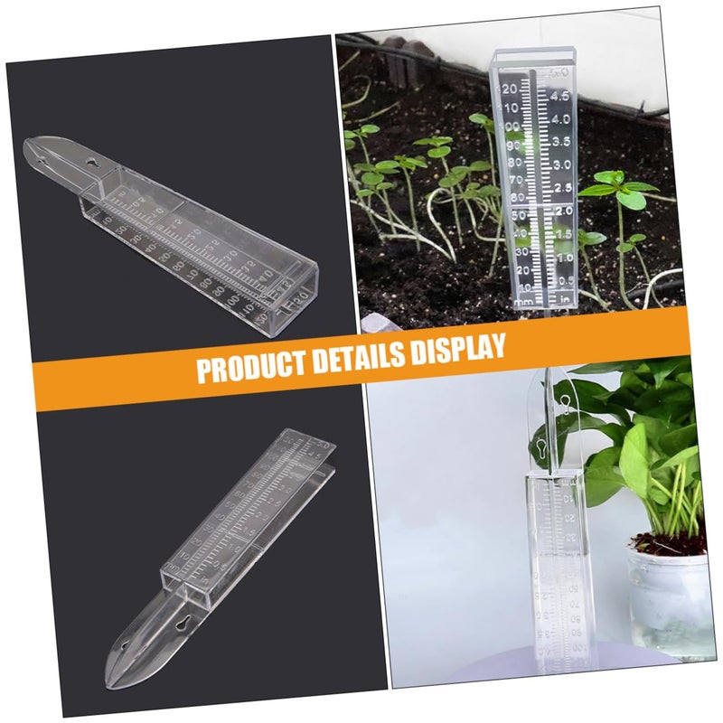 6Pcs Outdoor Rain Gauge Set with Mounting Stakes Weather Resistant Water Measure Tube - Image 4