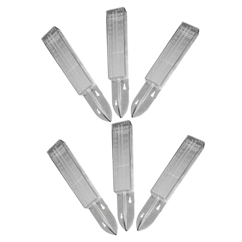 6Pcs Outdoor Rain Gauge Set with Mounting Stakes Weather Resistant Water Measure Tube - Image 2