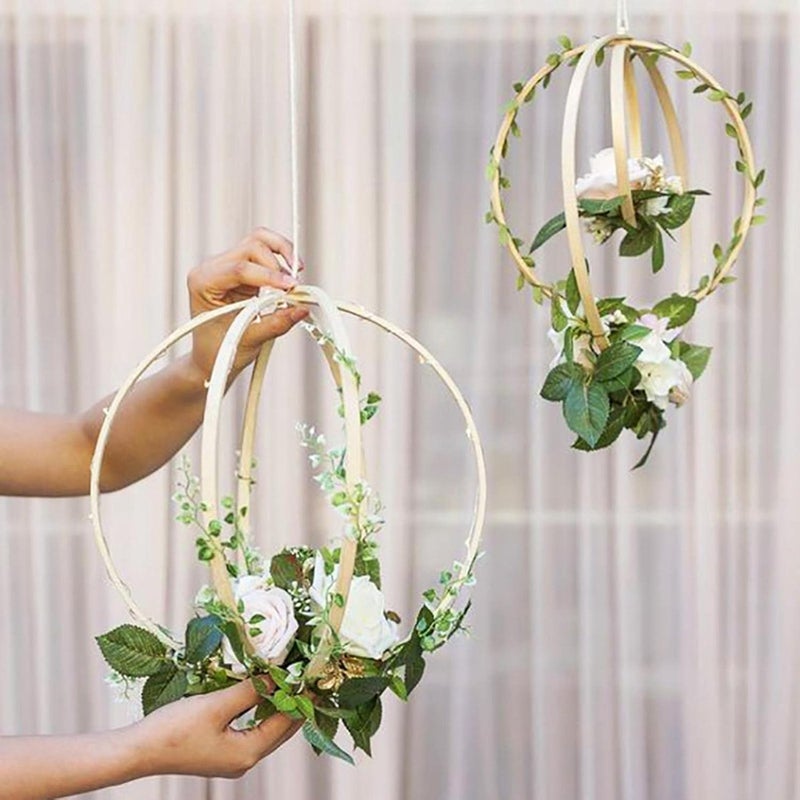 klarako Smooth Embroidery Hoops Bamboo Circle Cross Stitch Hoop Round Rings DIY Art Crafts for Creative Dream Catcher  26cm - Image 2