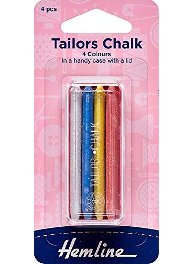 Hemline H245 4 Different Colour Tailor's Chalk In Re-Usable Case