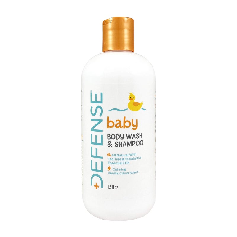 Defense Soap Baby Shampoo and Body Wash with Tea Tree Oil, Coconut Oil, Eucalyptus, Olive Oil & Aloe, 12 Fl Oz - Image 1