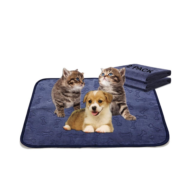 Qeils Washable Puppy Pads Whelping Reusable Pee Pads 2Pack 18x24Absorbent Leakproof Mat Puppy Litter Box Potty Home Travel or Crate Training Dog Wee Wee Pads