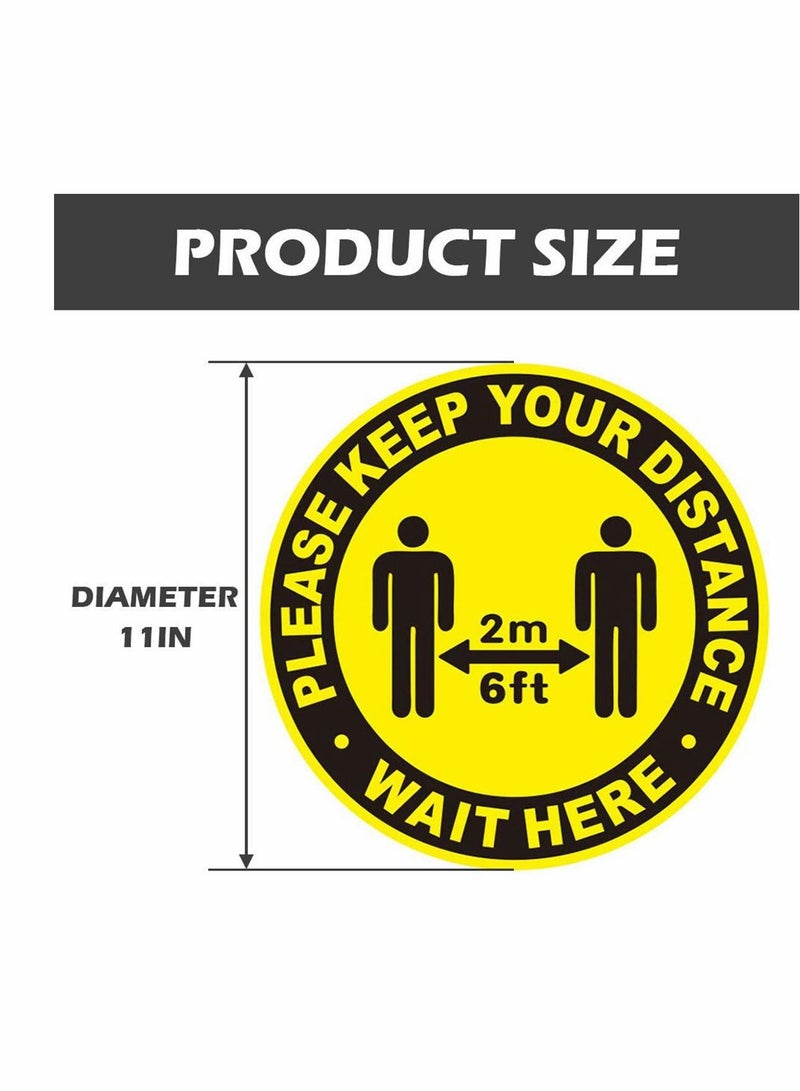 KASTWAVE Social Distancing Floor Decal Stickers, 10 PCS Floor Stickers Commercial Grade Stay 6 Feet Apart Safety Sign Marker for Social Distancing While in Line, Safety Sign Coronavirus Decal  - Image 2
