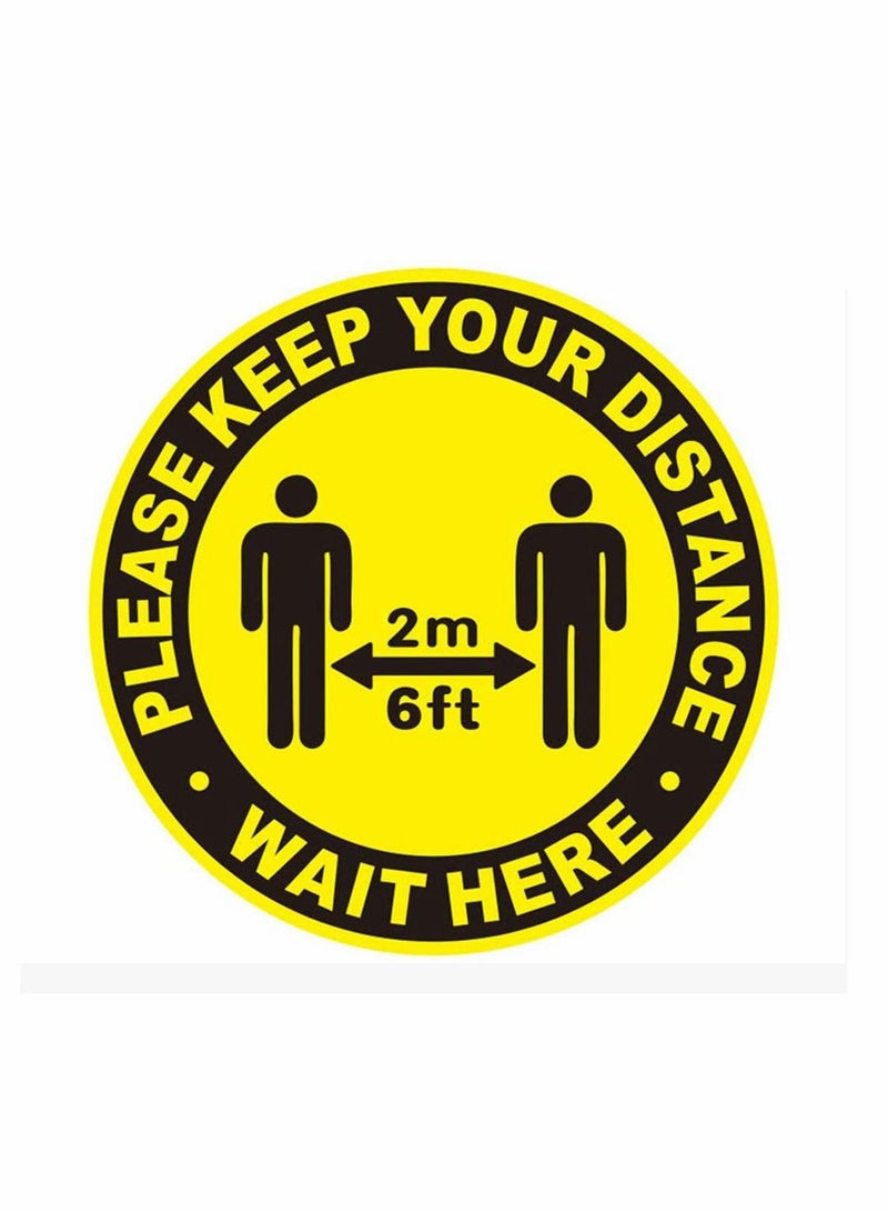 KASTWAVE Social Distancing Floor Decal Stickers, 10 PCS Floor Stickers Commercial Grade Stay 6 Feet Apart Safety Sign Marker for Social Distancing While in Line, Safety Sign Coronavirus Decal  - Image 1